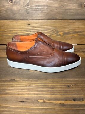 Santoni Money Oxford Diligent slip on Sneaker Loafer made in Italy